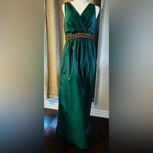 Kay Unger Teal Maxi Dress